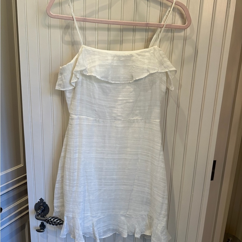 White Ruffle Mini Dress